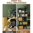 thumbnail image 2 of 5-Tier Geometric Bookcase,S Shaped Bookshelf, Wood Decorative Storage Shelving, Modern Freestanding Display Shelves, Tall Book Shelf Unit for Living Room Bedroom, Black, 2 of 14