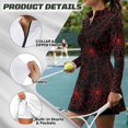 thumbnail image 6 of Aplkyhs Halloween Red Spider Web Women's 1/4 Zip Up Tennis Dress with Built-in Shorts Pockets Two Piece Activewear Golf Dresses Set Moisture Wicking Quarter Zip Up Long Sleeve Breathable, 6 of 7