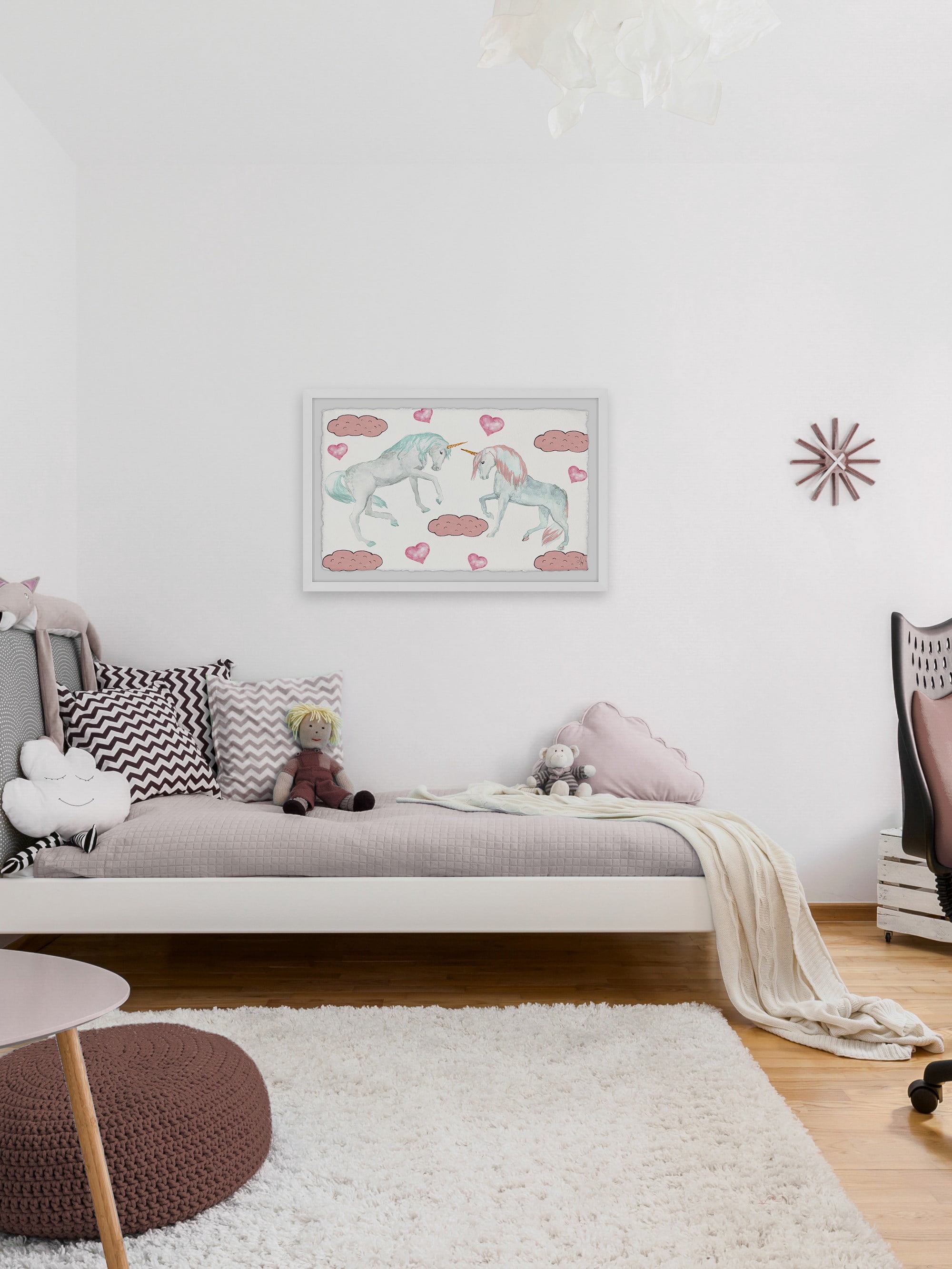 Marmont Hill Cute Unicorns Framed Wall Art