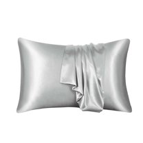 Holloyiver Satin Pillowcase with Zipper, Mulberry Silk Pillow Cases Standard Size, Smooth Cooling Satin Pillow Case Cover for Hair and Skin, Gifts for Women Men, 20 x 30in Inches, Gray