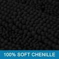 thumbnail image 3 of Bath Mats for Bathroom Non Slip Extra Thick Chenille Striped Bath Rug 24" x 36" Absorbent Non Skid Fluffy Soft Shaggy Rugs Washable Dry Fast Plush Mats for Indoor, Bath Room, Tub - Black, 3 of 6
