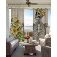 thumbnail image 4 of Summer Lemon Blackout Curtains, Light Blocking Print Window Curtains, Skull Vintage Green Botanical Thermal Insulated Window Drapes for Living Room Kitchen Cafe 2 Panels, 104"W x 72"L, 4 of 9