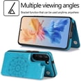 thumbnail image 2 of Design for Samsung Galaxy S23 5G Case with Tempered Glass Screen Protector PU Leather Credit Card Holder Slot Wallet Phone Cases Stand Kickstand Protective Cover for S 23 Men 6.1 inch Blue, 2 of 12