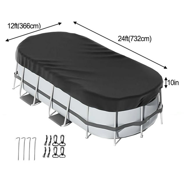 Bgsha Oval Pool Cover With Accessories For Above Ground Pool Weather Resistant Home Garden Tool Accessory In Stock Wholesale