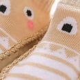 thumbnail image 3 of Sngxgn Baby Sock Shoes Toddler Cartoon Soft Rubber Sole Non Slip Indoor Floor Slipper for Boys Girls(Khaki,18-24 M), 3 of 4