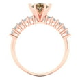 thumbnail image 4 of 1.05ct round cut champagne Zircon 14k rose gold Bridal Wedding Engagement Promise Anniversary Ring for Women size 3.5, 4 of 7