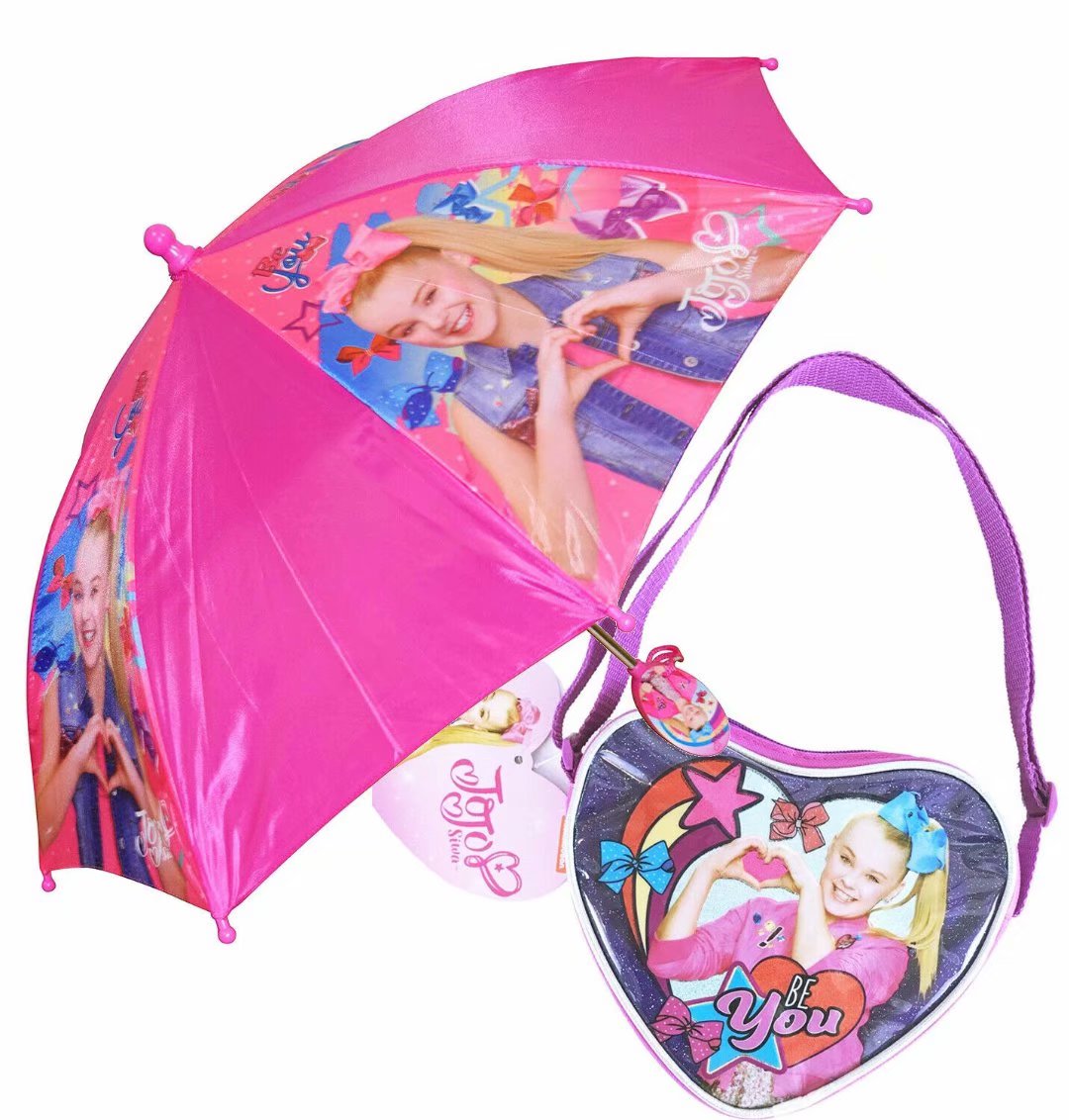 Little Girl's JoJo Siwa Accessory Set, purple umbrella W/Cross body Purse Bag New