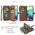 thumbnail image 7 of Asuwish Kickstand Hard Shell Wallet Cell Phone Case with Tempered Glass Screen Protector for Samsung Galaxy A71 5G, Brown, 7 of 7