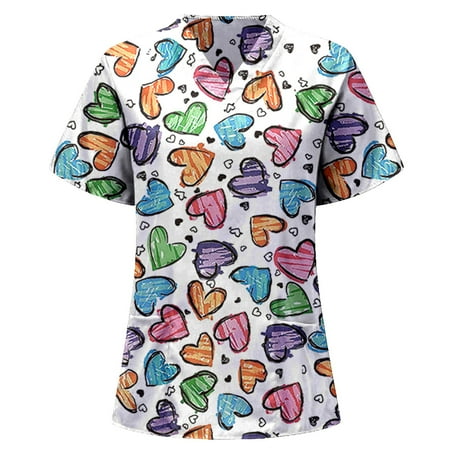 

Luiyenes V Neck T Shirts for Women Short Sleeve Short Sleeve V Neck Scrub Top
