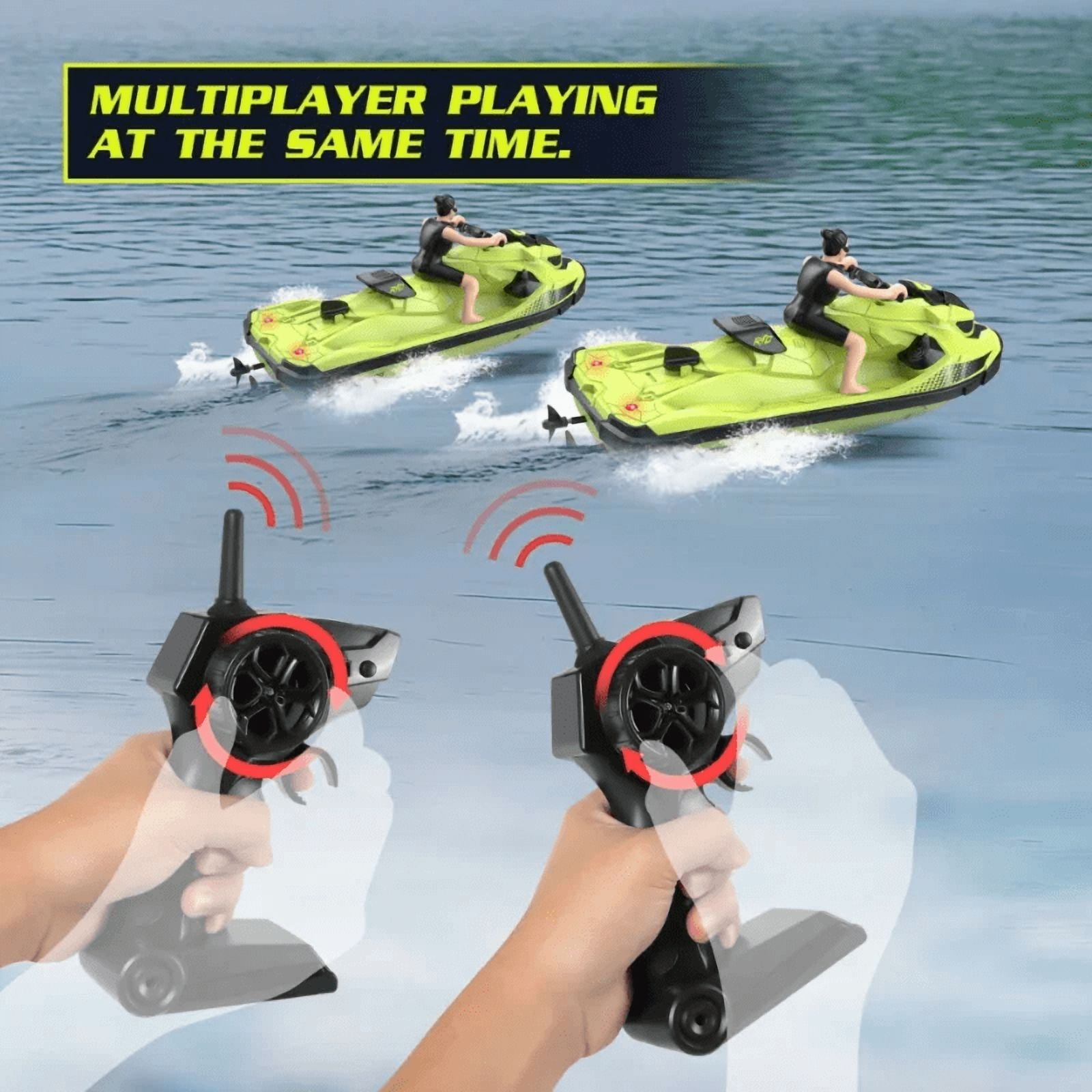 RC Boat Funtogether Toys 2.4GHz High Speed Remote Control Racing Ship with Low Battery Alarm for Kids and Adults