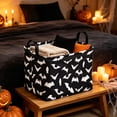 thumbnail image 6 of LOWLHOME Halloween Large-capacity Storage Basket, Rectangular Bat Baskets Halloween Basket, Cute Storage Bins Organizer Box Girls Room Decor for Home Office Dorm Closet Shelf (Black Bat), 6 of 6