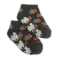 thumbnail image 2 of Tic Tac Toe - Little Girls' Striped Ankle Sock 31833-Small (black flowers), 2 of 3