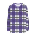 thumbnail image 5 of HAiming Womens Long Sleeve Plaid Shirt V Neck Pullover Casual Tops Blouse Fall Winter Trendy Clothes, 5 of 5