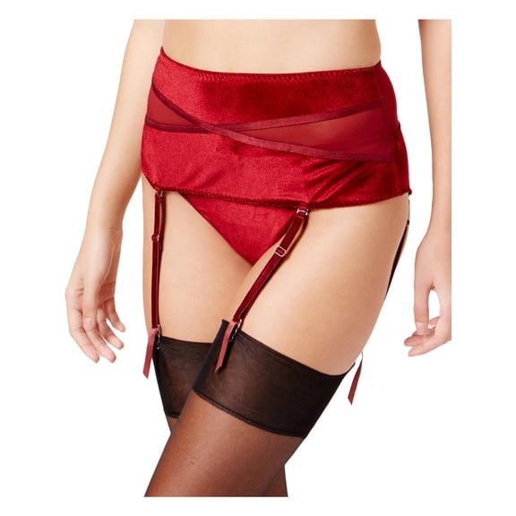 Maidenform Womens Velvet Sexy Garter Belt Red S