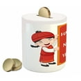 thumbnail image 2 of Chinese New Year Piggy Bank, Cheerful in Traditional Costumes Holding a Celebration Sign, Ceramic Coin Bank Money Box for Cash Saving, 3.6" X 3.2", Multicolor, by Ambesonne, 2 of 4
