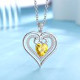 thumbnail image 2 of Jewmon 925 Sterling Silver Love Heart Necklace for Women Teens Birthstone Pendant Jewerlry Christmas Jewelry Gifts for Mom Daughter Wife Girlfriend, 2 of 7