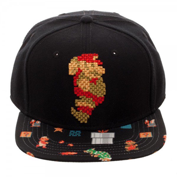 Baseball Cap - Mario - 8Bit Sublimated Bill Snapback New sb4yhasms