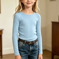 thumbnail image 4 of Bixock Toddler Girls Long Sleeve Shirts,Kids Crewneck Pullover Tops Solid Color Ribbed Knit Layering Top Girls Shirt for Everyday Casual Out Girls Clothings, 4 of 7