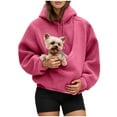 thumbnail image 7 of vigerakr Women's Pet Care Hoodie Fleece Petcare Hoodie Pet Carrier Kangaroo Pouch Hoodies with Dog Cat Pouch Pullover (Hot Pink, XXL), 7 of 7