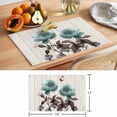 thumbnail image 6 of Retro Placemats Set of 12, Abstract Green Flowers Butterfly Wood Grain Non-Slip Place Mats Washable Table Mats for Kitchen Dining Table Decorations Indoor/Outdoor, 6 of 9