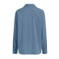 thumbnail image 6 of Kaprioy Womens Button Down Shirts Long Sleeve Gauze Tops Casual Collared Blouses Loose Fit Fall Trendy Cute Womens Tops Navy, XL, 6 of 8