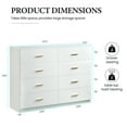 thumbnail image 2 of Aukfa Wood 8 Drawer Dresser, Chest of 8 Drawers for Bedroom Living Room,White, 2 of 7