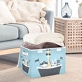 thumbnail image 3 of Yayeee Collapsible Cube Storage Bin with Lid Fabric Closet Decorative Basket with Handles, Pirate Animals, 3 of 7