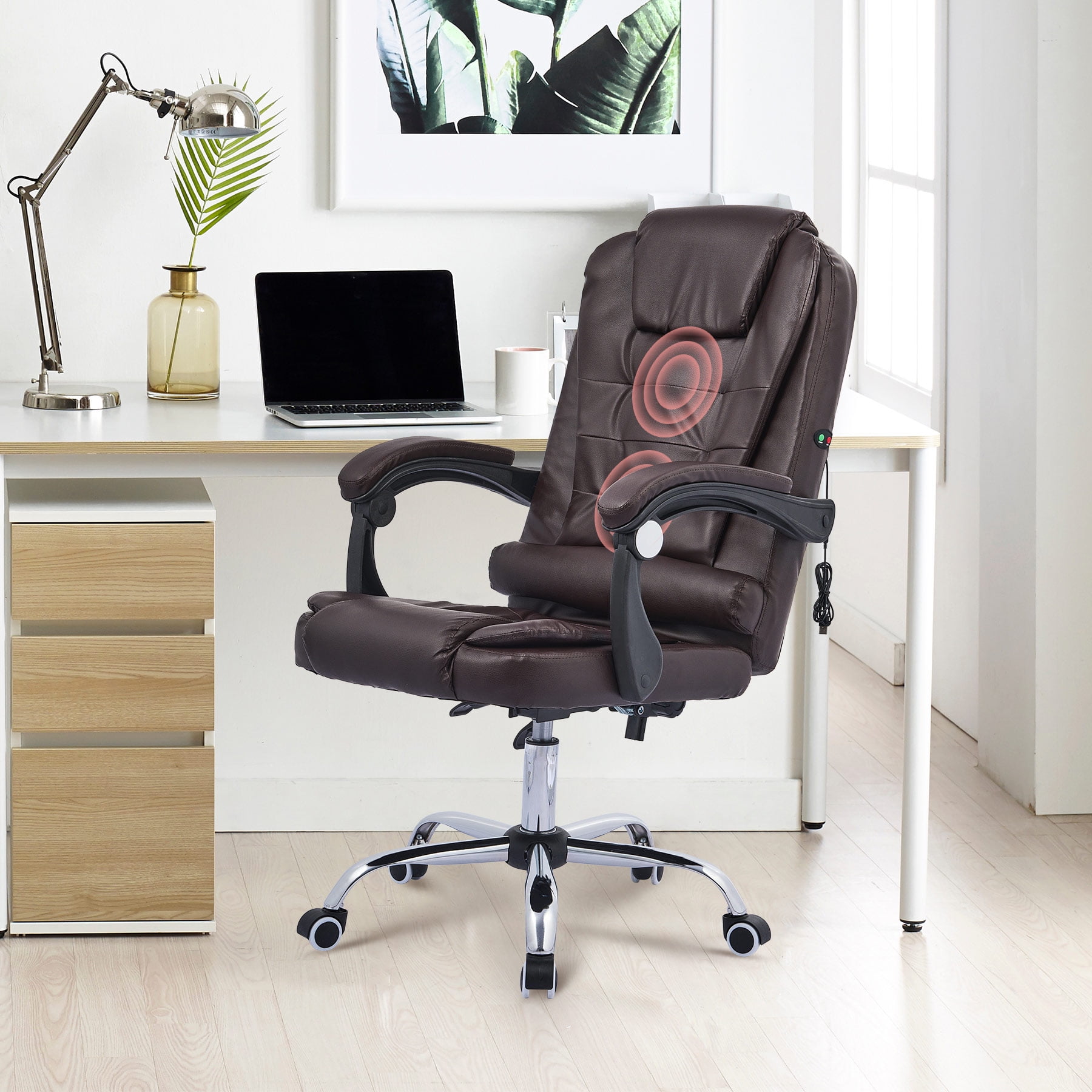 Bestco Massage Office Chair Reclining Desk Chair w Adjustable Height