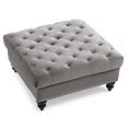 thumbnail image 3 of Contemporary Home Living Velvet Upholstered Tufted Ottoman - 35" - Dark Gray, 3 of 4