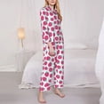 thumbnail image 3 of Haiem Hand Drawn Strawberry Pattern Women’s Long-sleeve Sleepwear,Sleepwear Set,2-piece Loungewear Set,Soft PJs Comfy Nightwear with Pockets-XX-Large, 3 of 7