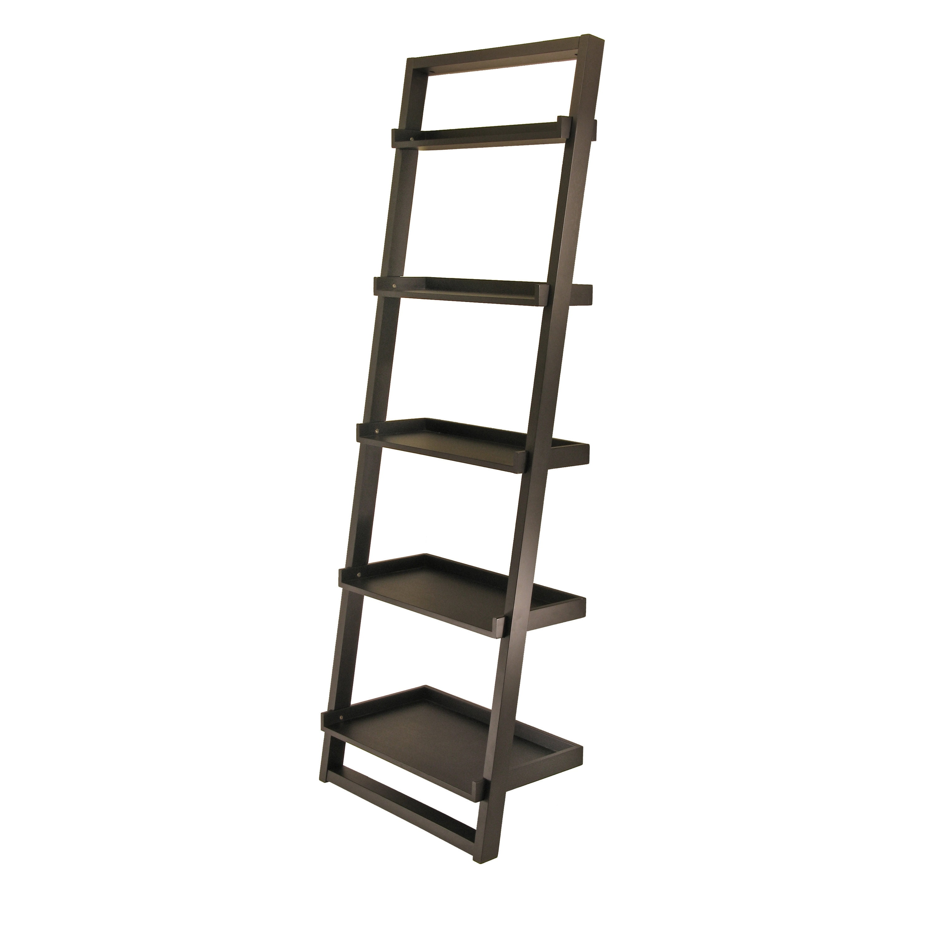 Bailey Black 5Shelf Ladder Bookcase (25.4in W x 74.6in H x 14.4in D