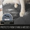 thumbnail image 2 of Original Patent Pending Reversible Small Sofa Protector, Many Colors, Seat Width to 62 Inch, Furniture Slipcover, 2 Inch Strap, Couch Slip Cover Throw for Pets, Kids, Dogs, Charcoal Linen, 2 of 8