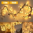 thumbnail image 1 of EIMELI 72LEDs Willow Vine String Lights 8 Lighting Modes Vine Lights DIY Decorative Tree Branch Lights with Remote Control 2.5M Warm White, 1 of 9