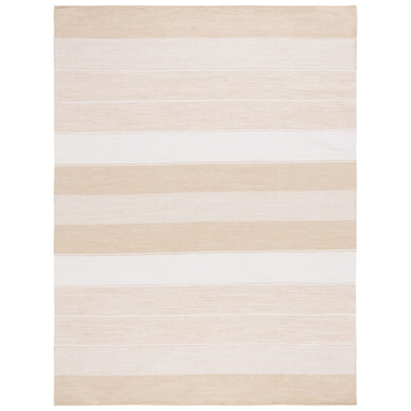 SAFAVIEH Striped Kilim Amina Striped Cotton Area Rug, Ivory/Gold, 8' x 10'