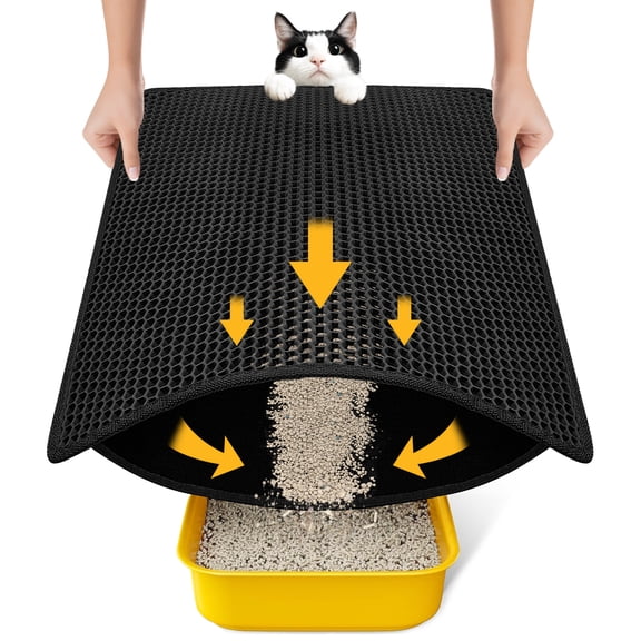 Conlun Cat Litter Mat - 23"x17" Honeycomb Double Layer, Urine Waterproof, and Easy to Clean