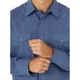 thumbnail image 3 of Wrangler Men's Long Sleeve 2 Pocket Plaid Woven Western Shirt, 3 of 5