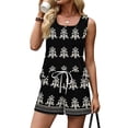 thumbnail image 5 of BOMYJESK 2 Piece Sets for Women Summer Casual Sleeveless Tank Top Bottom Matching Floral Print Lounge Short Sets Trendy Drawstring Elastic Waisted Sweatsuit with Pockets Black XL, 5 of 8