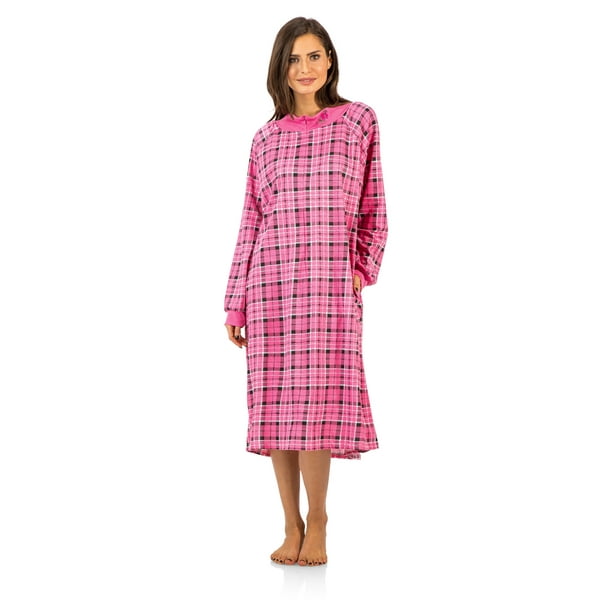 Casual Nights Casual Nights Women's Plaid Long Sleeve Zip Up Long