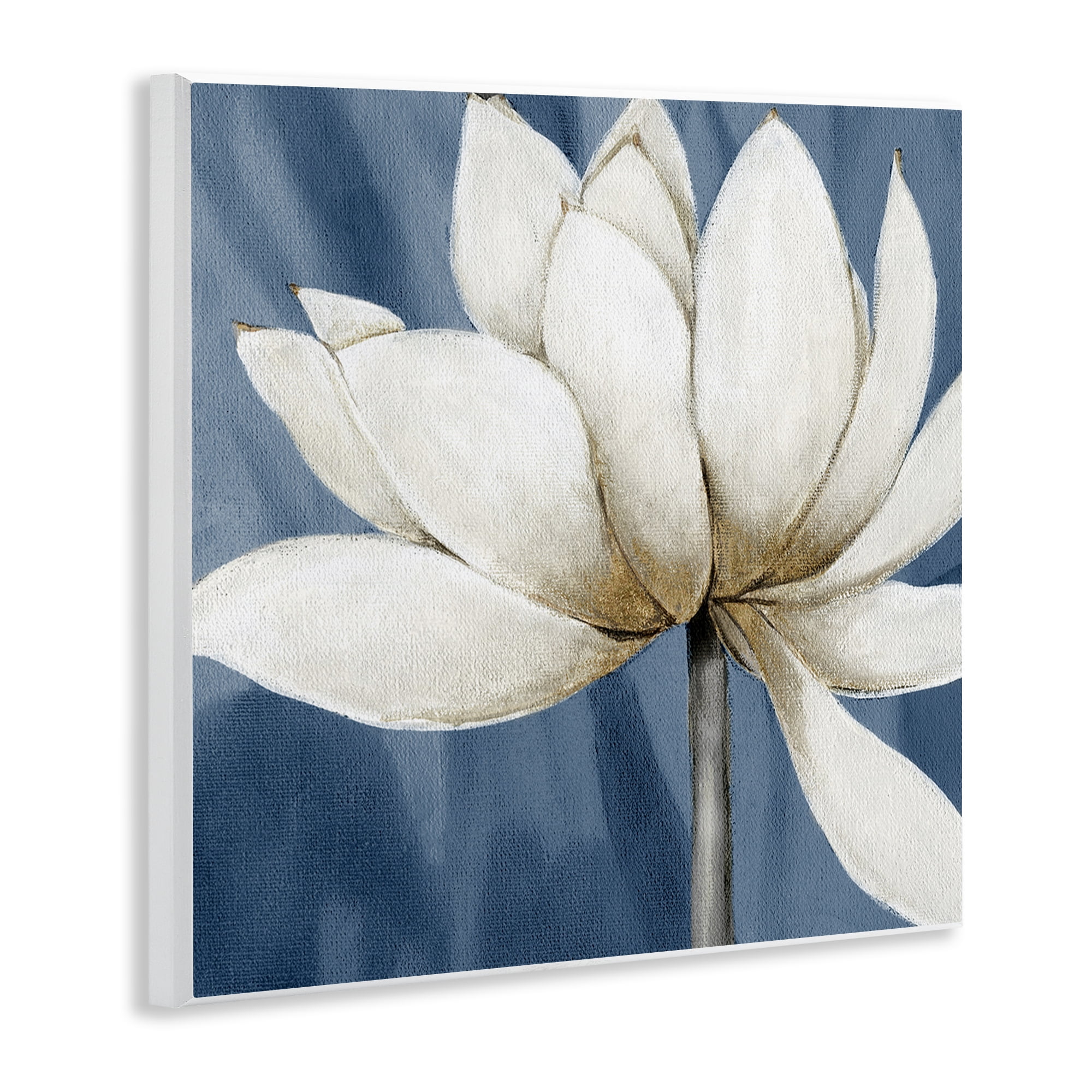 Stupell Industries White Lotus Petals Botanical & Floral Painting Unframed Art Print Wall Art, 12 x 12