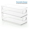 EatEx 1 Pack Clear Plastic Storage Organizer Bin with Handles Stackable Bin Tray for Home