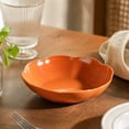 thumbnail image 3 of Novryn Orange Flower Shaped Melamine Serving Bowl Salad Bowl, 6 x 1 Inch, Food Grade Kitchen Essential for Home Cooking, 3 of 4