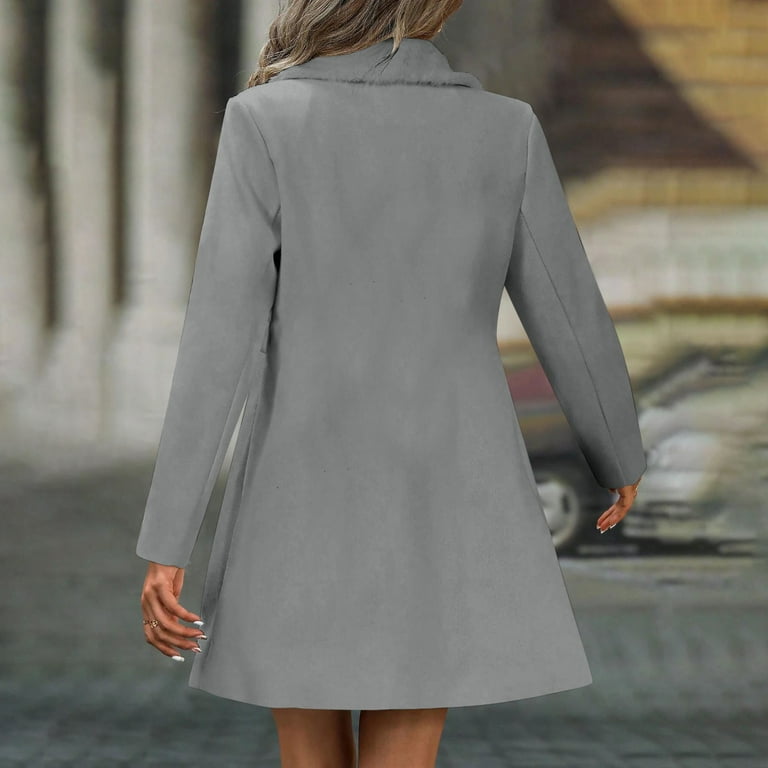 LWITHSZG Wool Coats for Women Double Breasted Notched Lapel Slim Fitted Long Trench Coat Fall Winter Warm Business Work Office Jacket - Walmart.com LWITHSZG Wool Coats for Women Double Breasted Notched Lapel Slim Fitted Long Trench Coat Fall Winter Warm Business Work Office Jacket - Walmart.com