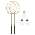 thumbnail image 2 of 2x Badminton Rackets with 3 Nylon Balls Backyard Games Badminton Shuttlecock Yellow, 2 of 10