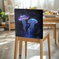 thumbnail image 3 of TSOVTHRID Jellyfish Galaxy Print Kitchen Chair Back Cover Chair Slipcovers Removable Chair Cover for Dining Room Wedding Party Decor Soft Dining Chair Protector, Set of 4, 3 of 7