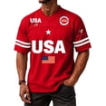 thumbnail image 4 of Men's 250 Anniversary Shirt V-Neck 250 Years T-Shirt 1776-2026 250Th Spring Summer Patriotic Shirts Red S, 4 of 5