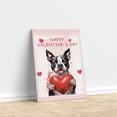 thumbnail image 3 of Happy Valentine's Day Boston Terrier Brings Love Heart Vertical Matte Canvas Poster Gentleman Dog Lover Gifts Wall Art Home Decor - 02028, 3 of 5