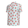 thumbnail image 2 of Balery Hand Drawn Strawberry Printed Men’s Short Sleeve Polo Shirt, Midweight Men's Shirt,Golf Polo shirts -Large, 2 of 9