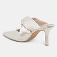 thumbnail image 4 of FSJ Women Graceful Pointed Closed Toe Stiletto Heels Slide Sandals Slip On Backless Mules Wedding Dressy Pump Shoes Size 7 White, 4 of 5