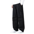 thumbnail image 3 of Cargo Pants for Men Loose Fit Solid Color Multi-Pocket Trousers for Daily Commuting Wear, 3 of 6