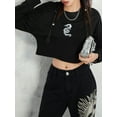 thumbnail image 4 of Faithtur Sweat-Shirts pour Femmes Dragon Totem Imprimé Col Rond Pulls à Manches Longues Automne Hiver Hauts Décontractés, 4 of 9